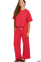 Load image into Gallery viewer, ..0903 Raised Rib Short Sleeve Tee &amp; Pants Set SI-28709