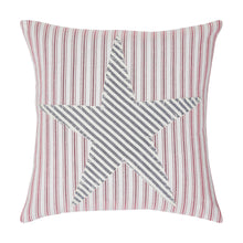 Load image into Gallery viewer, Timeless Ticking Red Star Pillow Cover 18Lx18W