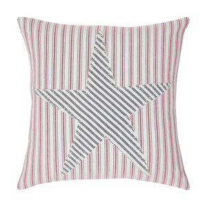 Timeless Ticking Red Star Pillow Cover 18Lx18W
