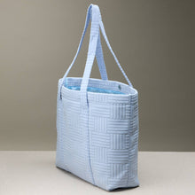 Load image into Gallery viewer, Luxe Terry Irregular Grid Pattern Tote Bag - Beach Bag
