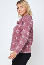 Load image into Gallery viewer, Plus Size Soft French Terry Plaid Top 17668-T