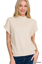 Load image into Gallery viewer, Mock Neck Short Sleeve Sweater