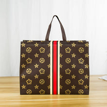 Load image into Gallery viewer, Star Leaf Brown Red Stripe Non-woven Gift Bag