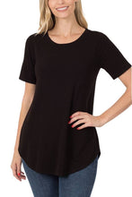 Load image into Gallery viewer, Short Sleeve Round Neck Round Hem Top