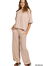 Load image into Gallery viewer, ..0903 Raised Rib Short Sleeve Tee &amp; Pants Set SI-28709