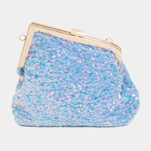 Load image into Gallery viewer, Abstract Metallic Frame Sequin Hand Bag
