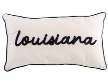 Load image into Gallery viewer, Louisiana Embroidered Pillow   Soft White plus color   12.5x22.5