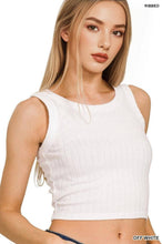 Load image into Gallery viewer, `.Ribbed Sleeveless Crop Tank Top