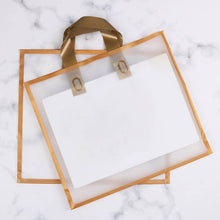 Load image into Gallery viewer, 12"x3"x10" frosted gold border EVA gift bag
