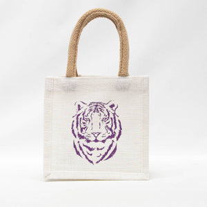 Easy Tiger Petite Gift Tote   White/Purple   7x7x5