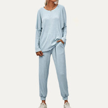 Load image into Gallery viewer, Chic And Cozy Ribbed Two-Piece Loungewear Set