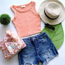 Load image into Gallery viewer, `.Ribbed Sleeveless Crop Tank Top