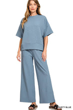 Load image into Gallery viewer, Ribbed Round Neck Tee And Pants Set