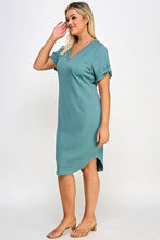 Load image into Gallery viewer, Plus Size Smocked V-neck Shirt Tail Dress PL2463P-D