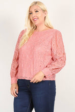 Load image into Gallery viewer, Plus Size Long Sleeve Lace Top - CL2101-T