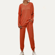 Load image into Gallery viewer, Chic And Cozy Ribbed Two-Piece Loungewear Set