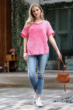 Load image into Gallery viewer, Washed Baby Waffle Short Sleeve Top