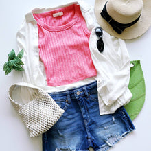 Load image into Gallery viewer, `.Ribbed Sleeveless Crop Tank Top