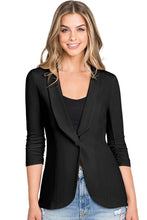 Load image into Gallery viewer, CWOBL102_Long Sleeve Stretch Open Front Blazer Jacket
