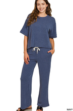Load image into Gallery viewer, ..0903 Raised Rib Short Sleeve Tee &amp; Pants Set SI-28709