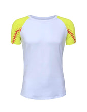 Load image into Gallery viewer, Softball Raglan Short Sleeve Tee