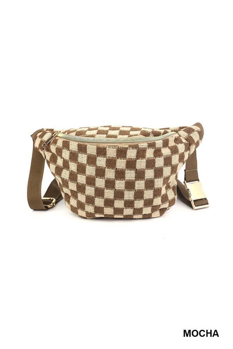 Checkered Waist Crossbody Sling Bag