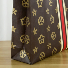 Load image into Gallery viewer, Star Leaf Brown Red Stripe Non-woven Gift Bag