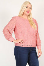 Load image into Gallery viewer, Plus Size Long Sleeve Lace Top - CL2101-T
