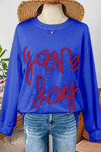 Load image into Gallery viewer, Fashion-W Tinsel Game Day Drop Shoulder Graphic Sweatshirt