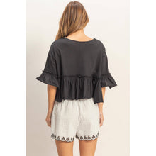 Load image into Gallery viewer, V-Neck Ruffle Hem Top