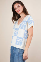 Load image into Gallery viewer, 12W3370N-Bow Grapic Knit Summer Sweater Top