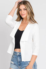 Load image into Gallery viewer, Casual Work Ruched 3/4 Sleeve Open Front Blazer