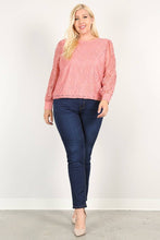 Load image into Gallery viewer, Plus Size Long Sleeve Lace Top - CL2101-T