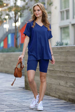 Load image into Gallery viewer, `. Hi Low Hem Top &amp; Biker Shorts 2pc Set