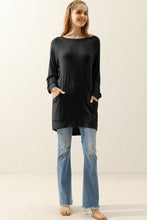 Load image into Gallery viewer, CWTTL1491-P_PLUS SIZED R NECK LONG SLEEVE SLUB LONG KNIT TOP