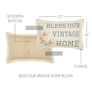 Ashmont Bless Our Vintage Home Pillow 14x22