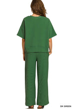 Load image into Gallery viewer, Ribbed Round Neck Tee And Pants Set