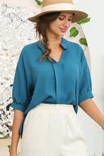 Load image into Gallery viewer, CWTBLS201_JOHNNY COLLARS SHORT SLEEVE BLOUSE TOP