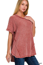 Load image into Gallery viewer, Washed Baby Waffle Short Sleeve Top