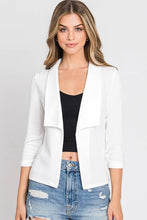 Load image into Gallery viewer, Casual Work Ruched 3/4 Sleeve Open Front Blazer