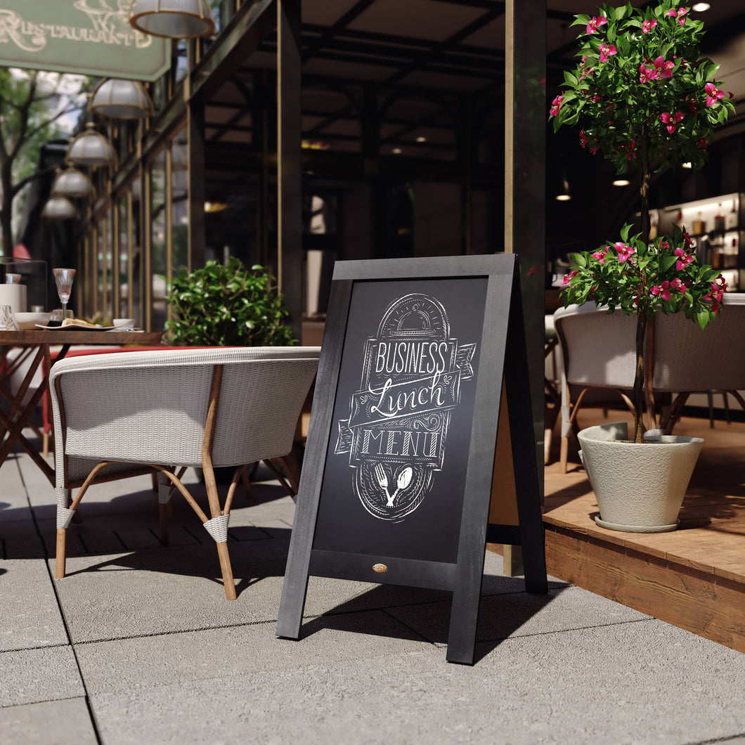 HBCY Black Wood A-Frame Magnetic Chalkboard Set