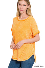 Load image into Gallery viewer, Washed Baby Waffle Short Sleeve Top