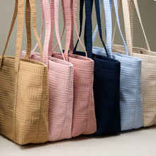 Load image into Gallery viewer, Luxe Terry Irregular Grid Pattern Tote Bag - Beach Bag