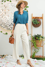 Load image into Gallery viewer, CWTBLS201_JOHNNY COLLARS SHORT SLEEVE BLOUSE TOP