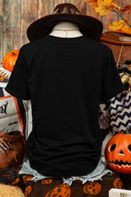 Load image into Gallery viewer, Fall Glitter Ghost Graphic Crew Neck Halloween T Shirt
