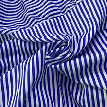 Load image into Gallery viewer, Classic Striped Print Collared Neck Short Sleeve Maxi Dress