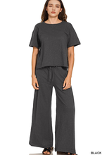 Load image into Gallery viewer, Cotton Slub Short Sleeve Tee &amp; Pants Set SI-28831