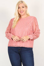Load image into Gallery viewer, Plus Size Long Sleeve Lace Top - CL2101-T