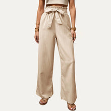 Load image into Gallery viewer, Relaxed But Chic High Waist Tie-Front Wide-Leg Pants