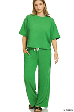 Load image into Gallery viewer, ..0903 Raised Rib Short Sleeve Tee &amp; Pants Set SI-28709